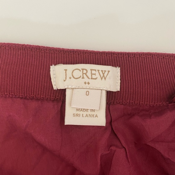 J. Crew Burgundy Pleated Crepe Flounce Mini Skirt - Picture 3 of 4